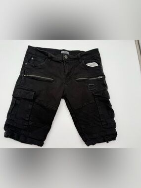 Contender Black Men's Cargo Shorts with Zipper Pockets